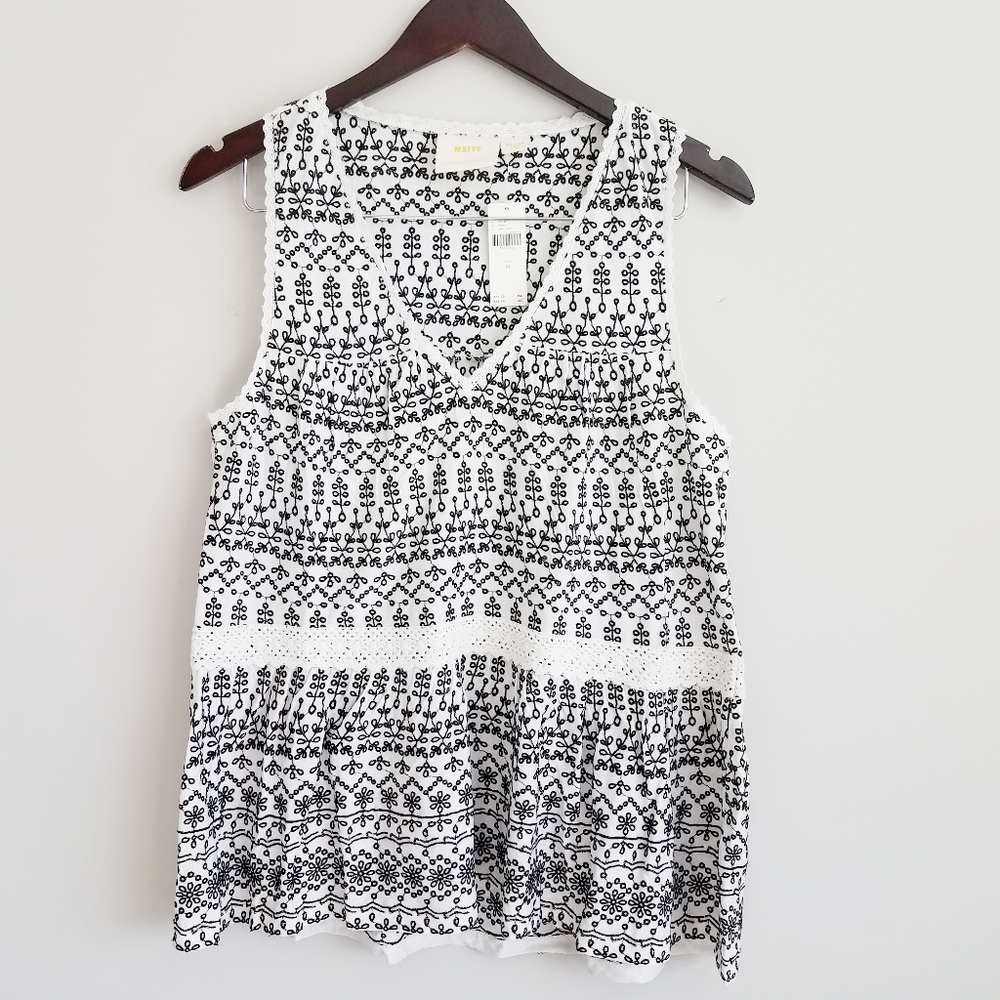 Anthropologie Maeve Peplum Sleeveless Top
